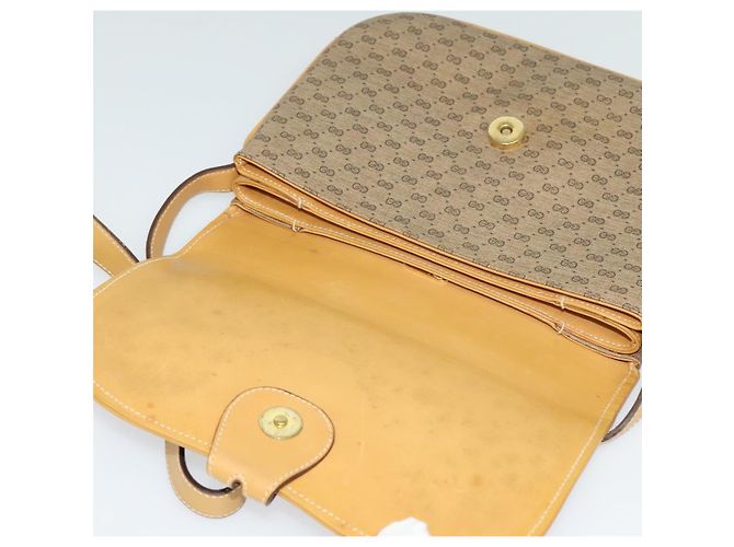 Gucci Borsa a spalla Micro GG Supreme PVC Beige Oro 001 406 1780 Auth th5863 D'oro - vista 9