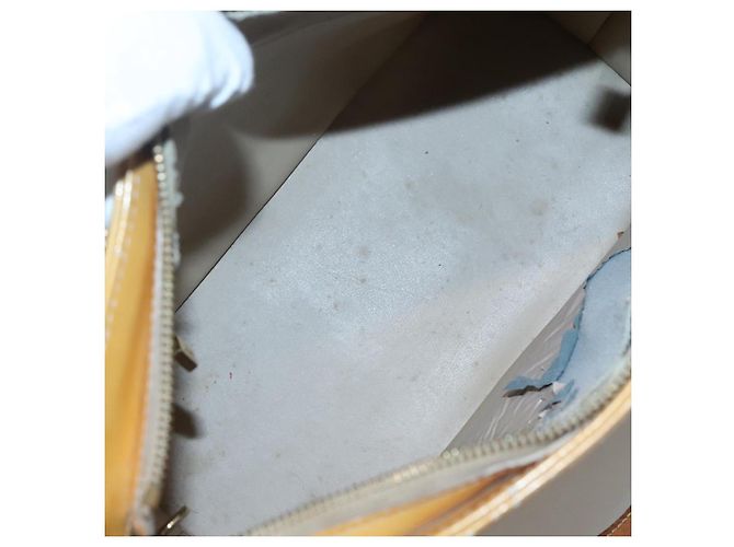 LOUIS VUITTON Monogram Vernis Houston Sac à Main Beige M91004 LV Auth hk2531 - vue 11