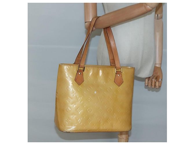 LOUIS VUITTON Monogram Vernis Houston Sac à Main Beige M91004 LV Auth hk2531 - vue 23