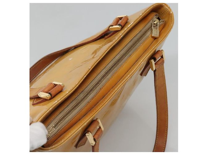 LOUIS VUITTON Monogram Vernis Houston Sac à Main Beige M91004 LV Auth hk2531 - vue 6