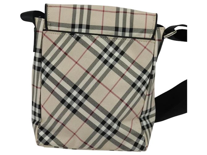 Borsa a spalla Burberry Nova Check Blue Label in nylon beige argento autentica kk460 - vista 2