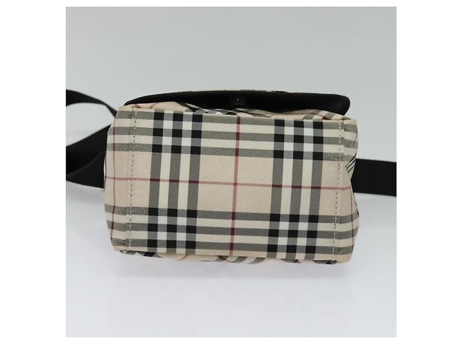 Borsa a spalla Burberry Nova Check Blue Label in nylon beige argento autentica kk460 - vista 5