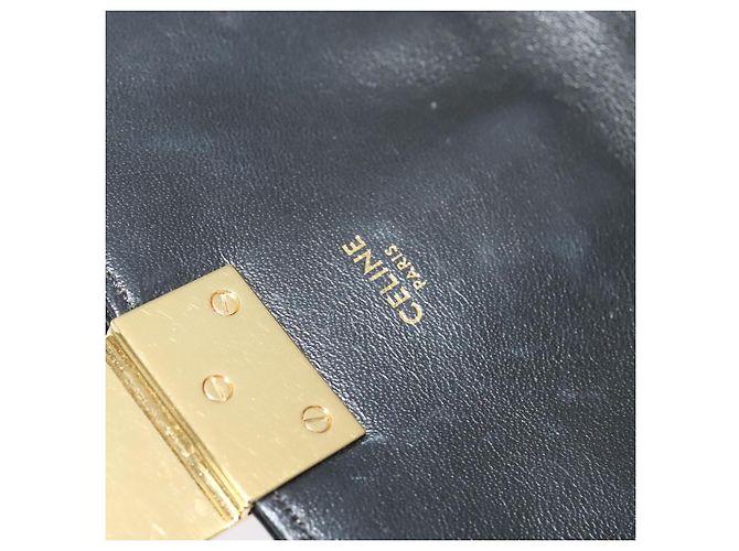 Céline Borsa a spalla CELINE in pelle argento nero oro Auth 120162 D'oro - vista 10