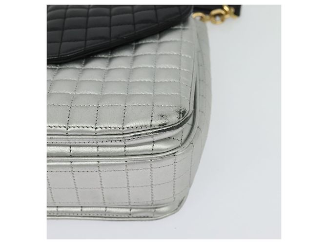 Céline Borsa a spalla CELINE in pelle argento nero oro Auth 120162 D'oro - vista 14