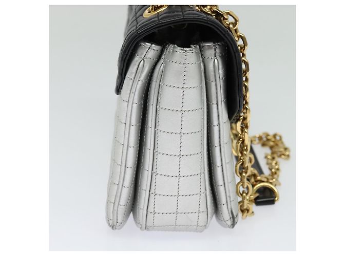 Céline Borsa a spalla CELINE in pelle argento nero oro Auth 120162 D'oro - vista 3