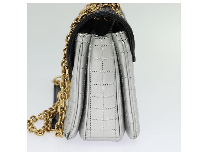 Céline Borsa a spalla CELINE in pelle argento nero oro Auth 120162 D'oro - vista 4