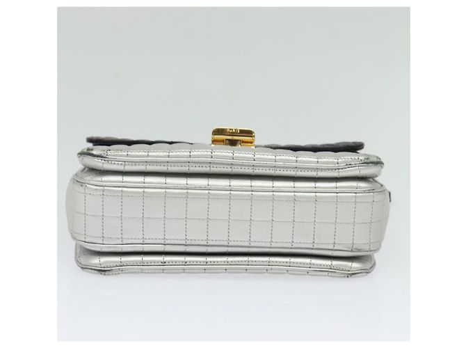 Céline Borsa a spalla CELINE in pelle argento nero oro Auth 120162 D'oro - vista 5