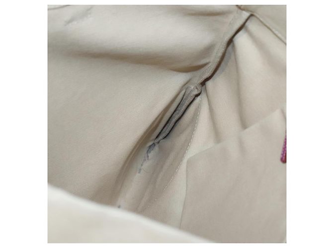 Céline CELINE Tote Bag aus Canvas Leder Beige Silber Authentisch 121707 - Ansicht 19