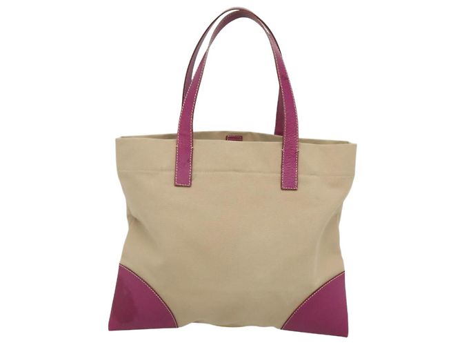 Céline CELINE Tote Bag aus Canvas Leder Beige Silber Authentisch 121707 - Ansicht 2