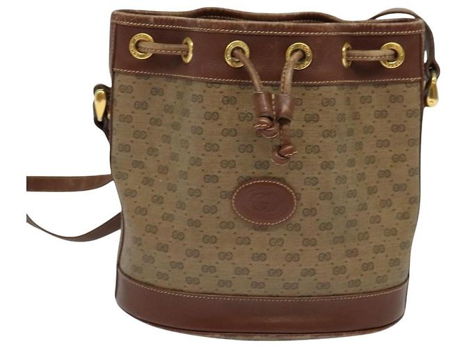 GUCCI Micro GG Supreme Shoulder Bag Beige Gold 007 86 0044 Auth ti2975 Golden - view 13