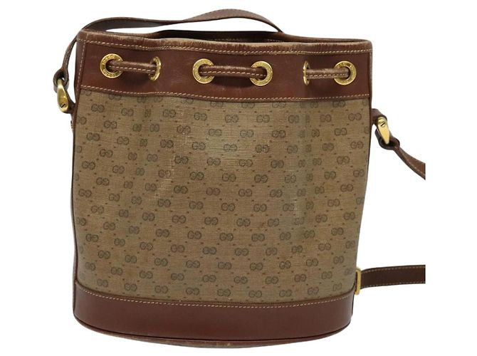 GUCCI Micro GG Supreme Shoulder Bag Beige Gold 007 86 0044 Auth ti2975 Golden - view 2