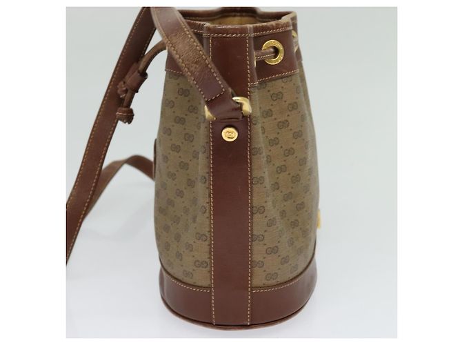 GUCCI Micro GG Supreme Shoulder Bag Beige Gold 007 86 0044 Auth ti2975 Golden - view 3