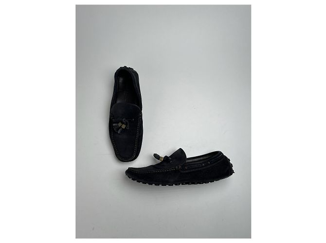 Mocassini in suede vintage Louis Vuitton neri Nero - vista 11