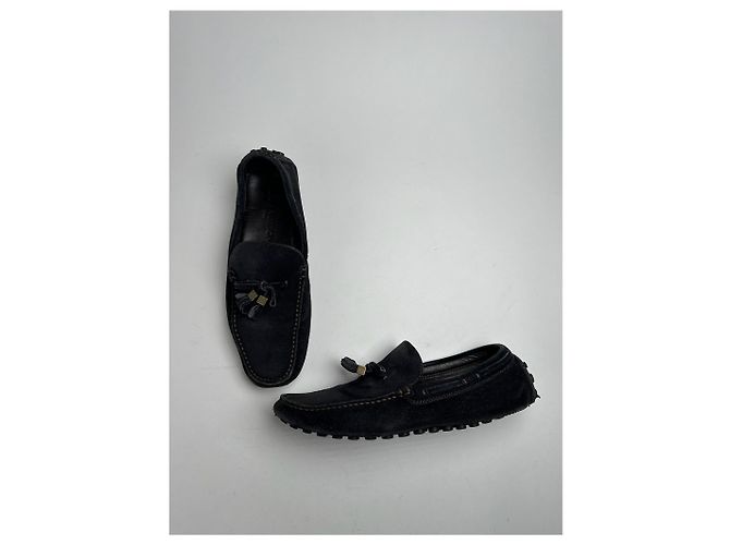 Mocassini in suede vintage Louis Vuitton neri Nero - vista 2