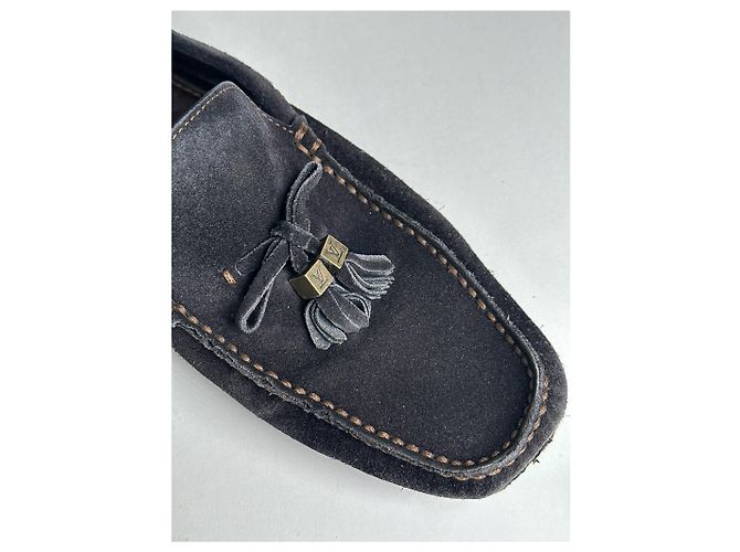 Mocassini in suede vintage Louis Vuitton neri Nero - vista 3