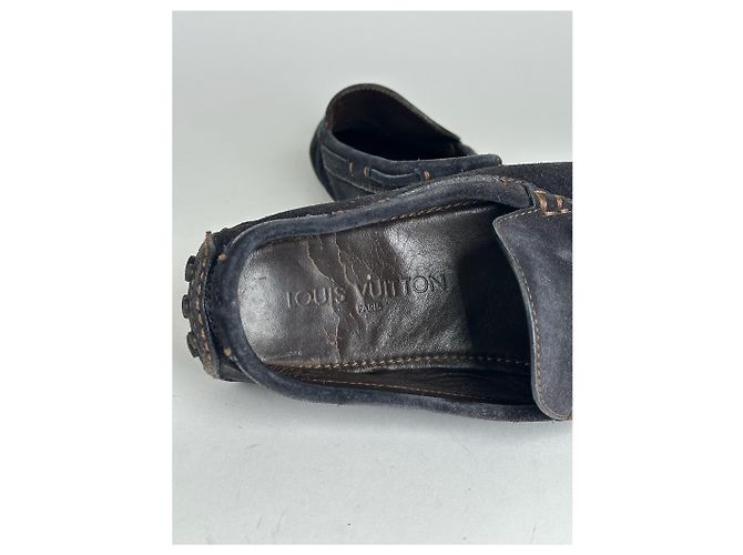 Mocassini in suede vintage Louis Vuitton neri Nero - vista 5