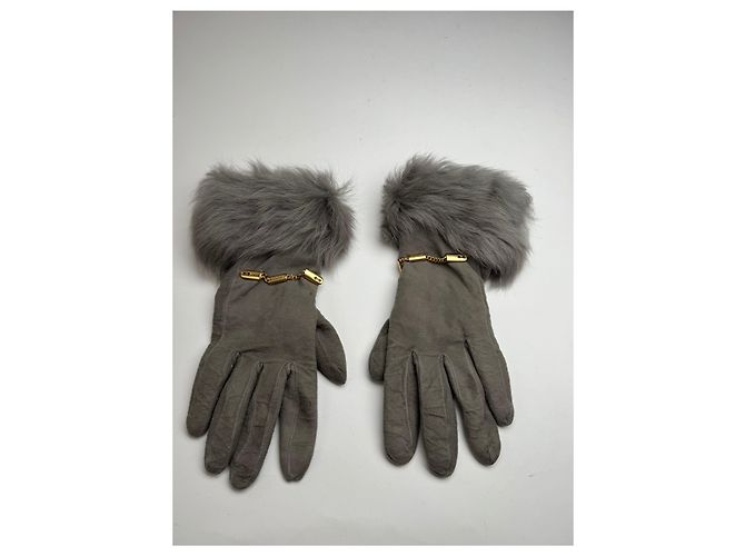 Vintage Escada Suede Cashmere Gloves Size 7 grey - view 10