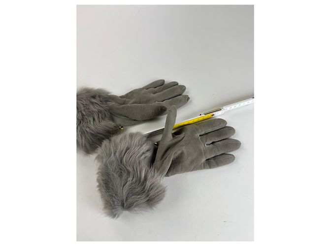 Vintage Escada Suede Cashmere Gloves Size 7 grey - view 8