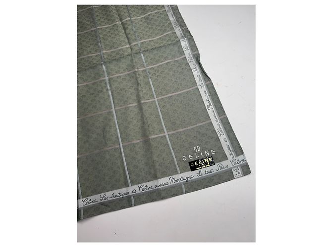 Céline Vintage Celine Paris Schal grün-weiß - Ansicht 6