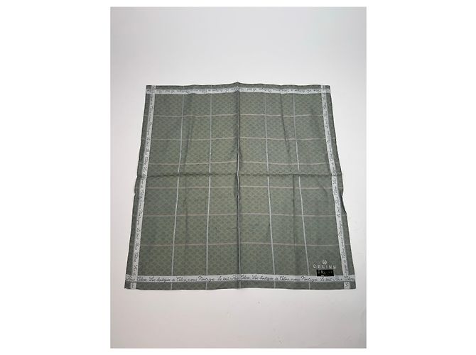 Céline Vintage Celine Paris Schal grün-weiß - Ansicht 7
