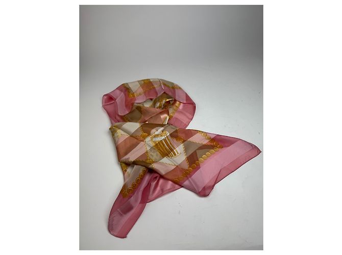 Foulard in seta vintage Balenciaga rosa - vista 2