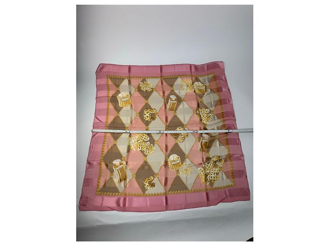 Foulard in seta vintage Balenciaga rosa - vista 4