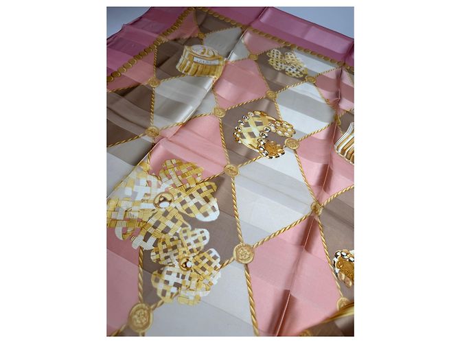 Foulard in seta vintage Balenciaga rosa - vista 6
