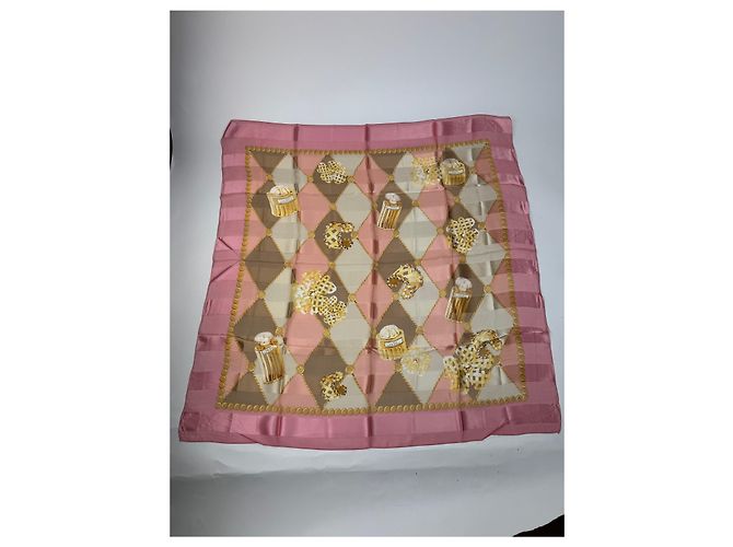 Foulard in seta vintage Balenciaga rosa - vista 8