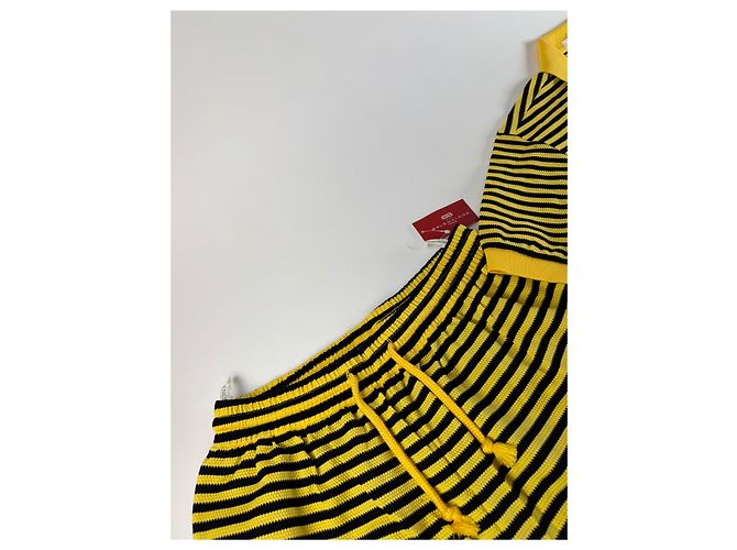 Conjunto vintage Balenciaga preto e amarelo L novo - vista 11
