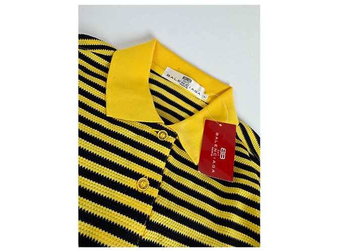 Conjunto vintage Balenciaga preto e amarelo L novo - vista 13