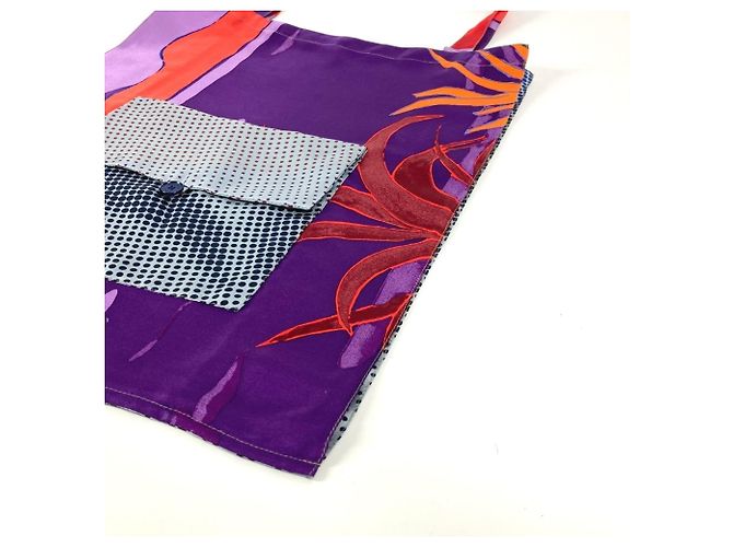 Silk In Hermès Petit H Logo Schultertasche Lila - Ansicht 4