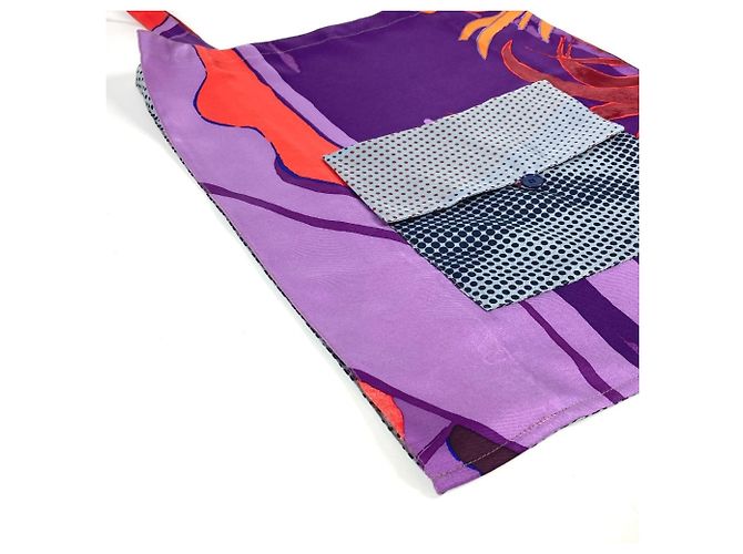 Silk In Hermès Petit H Logo Schultertasche Lila - Ansicht 5