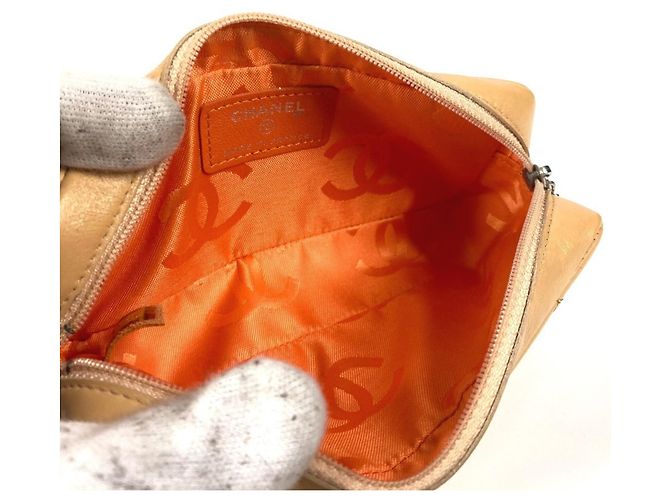 Pochette per trucco Chanel Cambon Line CC Coco Mark Beige - vista 11