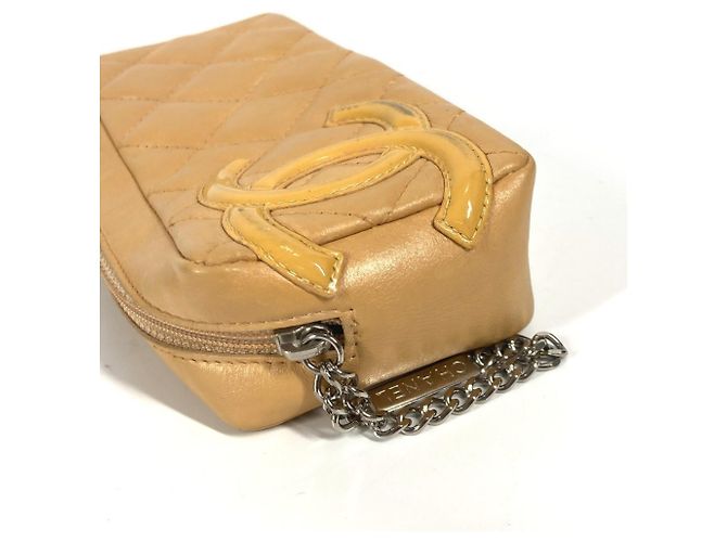 Pochette per trucco Chanel Cambon Line CC Coco Mark Beige - vista 5