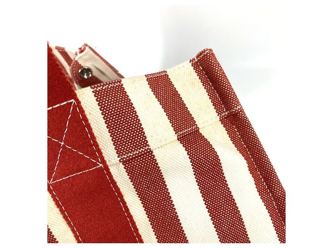 Hermès Bolso Hermes Cannes GM a rayas con pouch Roja - vista 14