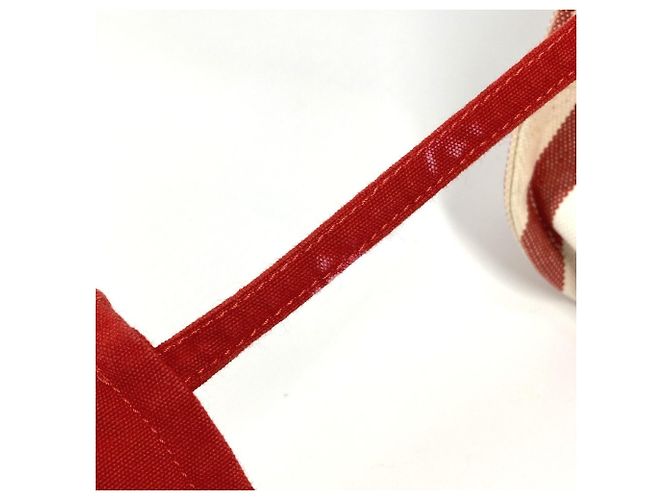 Hermès Bolso Hermes Cannes GM a rayas con pouch Roja - vista 18