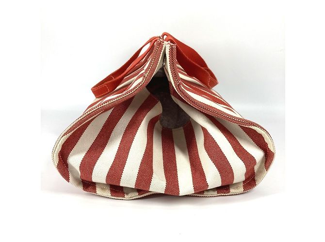 Hermès Bolso Hermes Cannes GM a rayas con pouch Roja - vista 4
