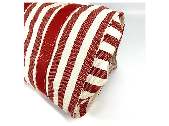 Hermès Bolso Hermes Cannes GM a rayas con pouch Roja - vista 5