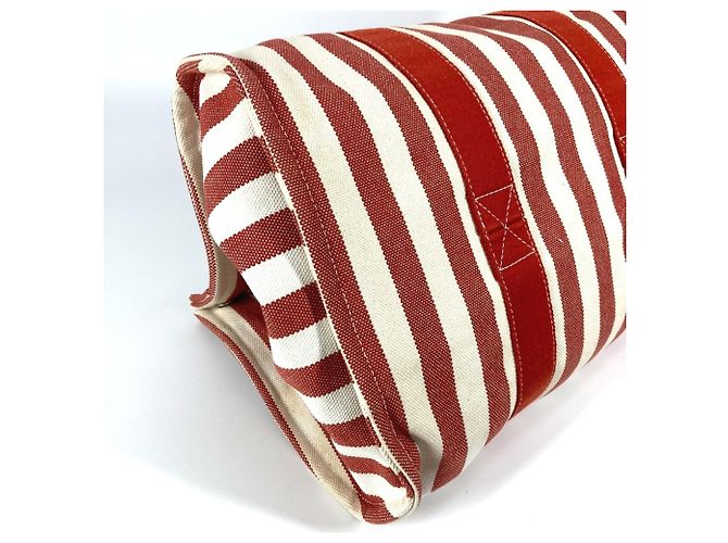 Hermès Bolso Hermes Cannes GM a rayas con pouch Roja - vista 6