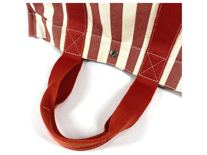 Hermès Bolso Hermes Cannes GM a rayas con pouch Roja - vista 7