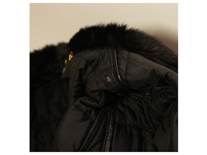Increíble chaqueta Gucci con cuello de piel Negro - vista 15