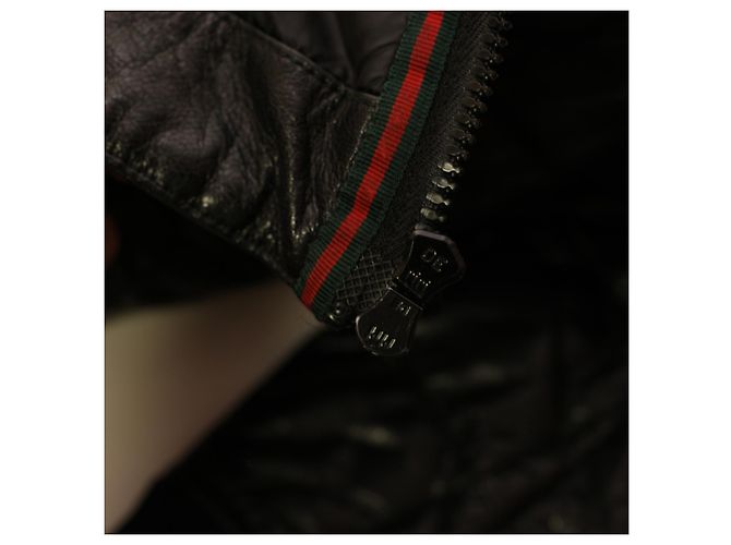 Increíble chaqueta Gucci con cuello de piel Negro - vista 16