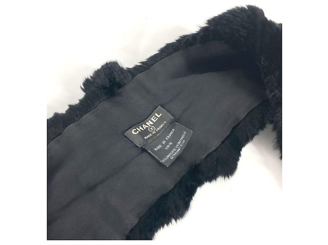 Bufanda de piel negra Chanel Negro - vista 2