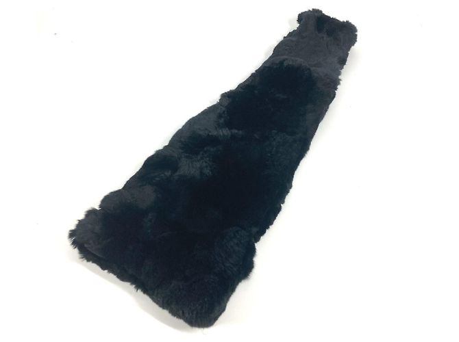 Bufanda de piel negra Chanel Negro - vista 5
