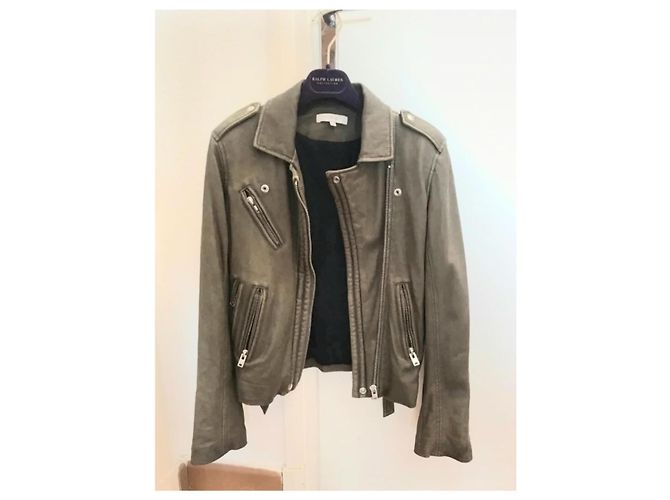 Jaqueta Biker de couro IRO caqui - vista 2