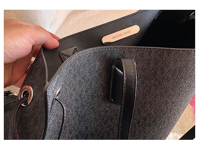 Borsa tote Michael Kors Jet Set in pelle nera Nero - vista 3