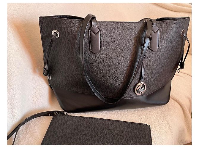 Borsa tote Michael Kors Jet Set in pelle nera Nero - vista 4