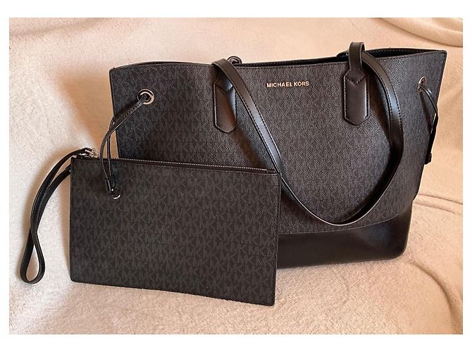 Borsa tote Michael Kors Jet Set in pelle nera Nero - vista 5