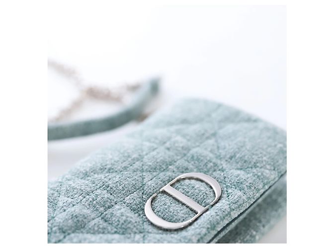 Dior Borsa a Spalla Caro Tweed Blu - vista 2