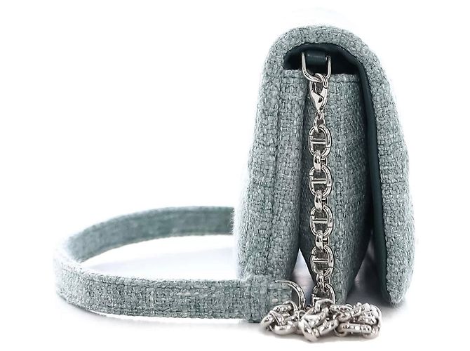 Dior Borsa a Spalla Caro Tweed Blu - vista 3